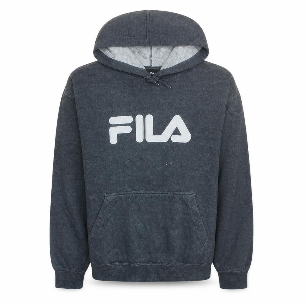 Fila Men's Grey Pullover Hoodie L Regular Fit Graphic Print
