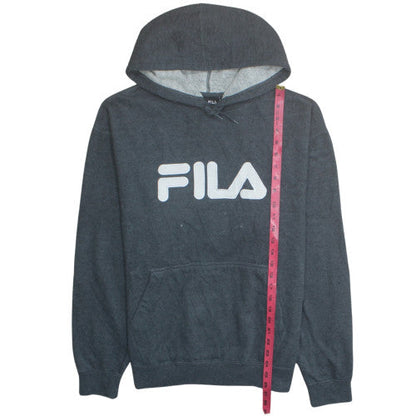 FILA Men's Grey Pullover Hoodie L Regular Fit Graphic Print