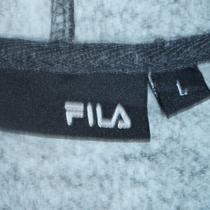 FILA Men's Grey Pullover Hoodie L Regular Fit Graphic Print