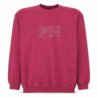 Fila Men's Red Crew Neck Sweatshirt XL Cotton Blend Logo Pullover