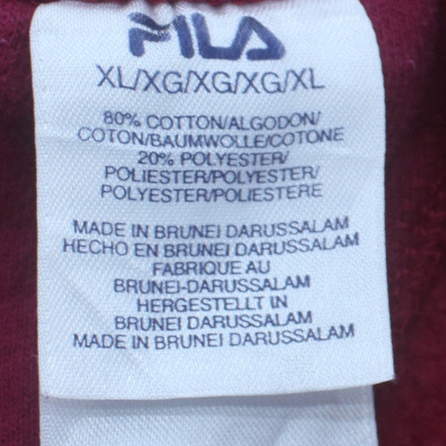 Fila Men's Red Crew Neck Sweatshirt XL Cotton Blend Logo Pullover