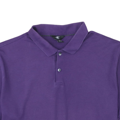 Calvin Klein Men's Purple Cotton Polo Shirt XL Regular Fit