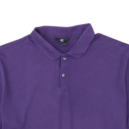 Calvin Klein Men's Purple Cotton Polo Shirt XL Regular Fit