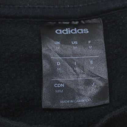 Adidas Mens Black M Crew Neck Pullover Sweatshirt Classic 3-Stripes