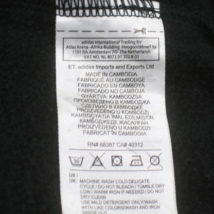 Adidas Mens Black M Crew Neck Pullover Sweatshirt Classic 3-Stripes
