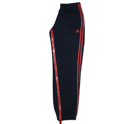 Adidas Men's Black Red Track Pants M Regular Fit Fleece Trousers