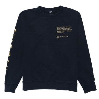 Nike Men's Black Pullover Sweatshirt M Graphic Print Crew Neck