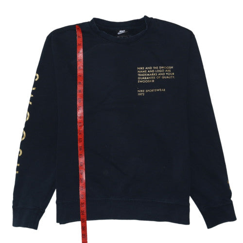 Nike Men's Black Pullover Sweatshirt M Graphic Print Crew Neck