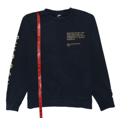 Nike Men's Black Pullover Sweatshirt M Graphic Print Crew Neck