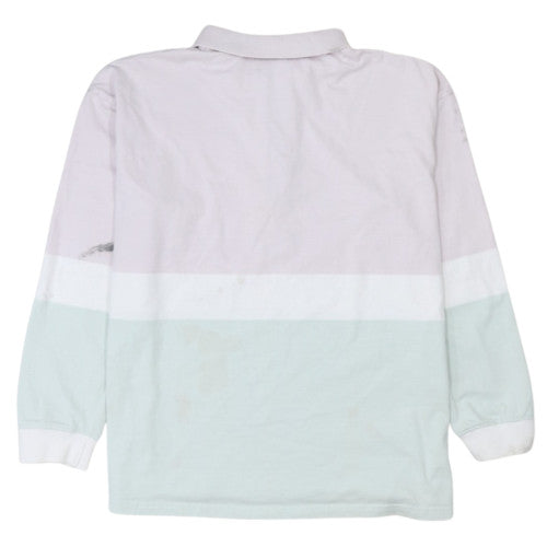 Stussy Women’s Pink Colourblock Half Zip Sweatshirt Size 8 Cotton