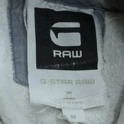G-Star RAW Men's Grey Pullover Hoodie Size M Graphic Logo Fleece