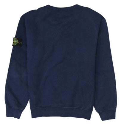 Stone Island Men's Blue Cotton Crew Neck Pullover Sweatshirt M
