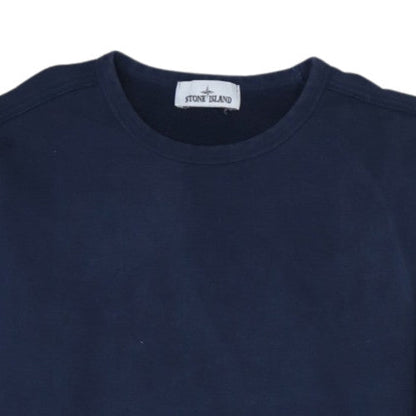 Stone Island Men's Blue Cotton Crew Neck Pullover Sweatshirt M