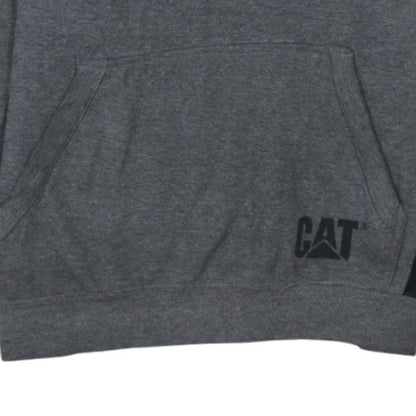 Caterpillar Mens Grey Pullover Hoodie M Regular Fit Fleece