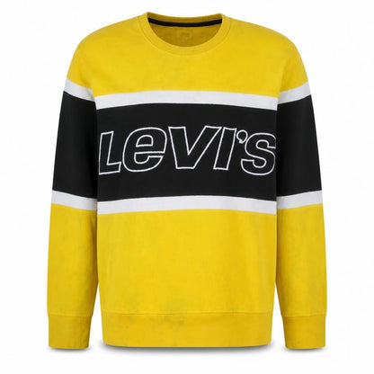 Levi's Men's Yellow Graphic Crew Neck Pullover Sweatshirt M