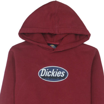 Dickies Men's Red Pullover Hoodie Small Graphic Fleece Sweatshirt