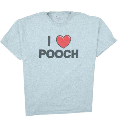 Champion Men's Grey 'I Love Pooch' Graphic T-Shirt Size 2XL