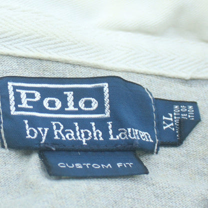 Ralph Lauren Men's Grey Striped Collared Pullover Hoodie XL