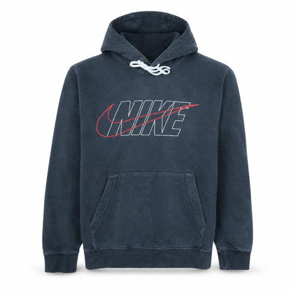 Nike Men's Blue Pullover Hoodie Medium Graphic Logo Sportswear