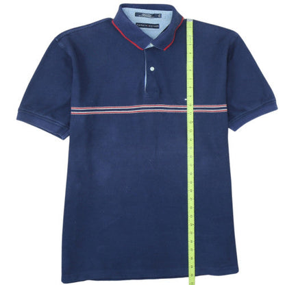 Tommy Hilfiger Men's Blue XL Striped Cotton Polo Shirt