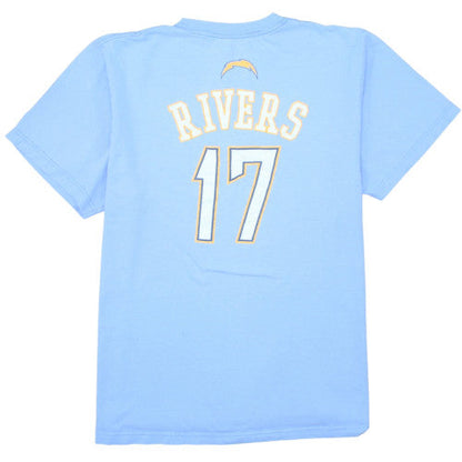 Reebok Men's Blue Chargers 17 Rivers Classic Cotton T-Shirt Size L