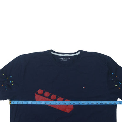 Tommy Hilfiger Men's Navy Graphic Short Sleeve Crew Neck T-Shirt XXL