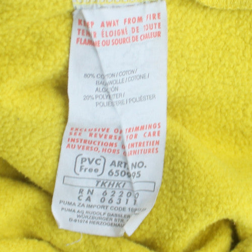 Puma Men's Grey & Yellow 1/4 Zip Fleece Sweatshirt 2XL Regular Fit