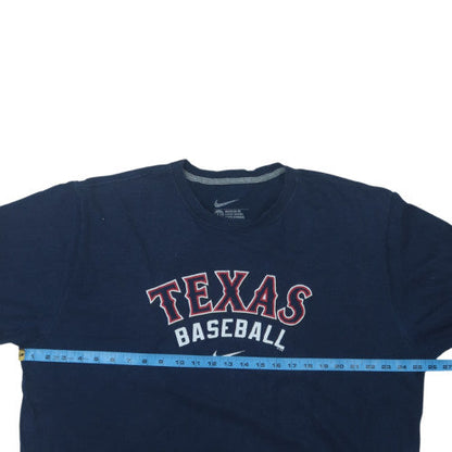 Nike Men's Navy Texas Baseball T-Shirt XXL Regular Fit Cotton