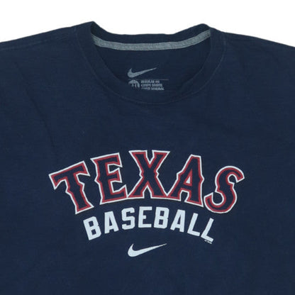 Nike Men's Navy Texas Baseball T-Shirt XXL Regular Fit Cotton