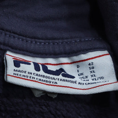 FILA Men's Blue XL Pullover Hoodie Cotton Blend Fleece Sweatshirt