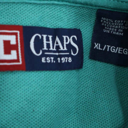 Chaps Men's Green Polo Shirt XL Cotton Short Sleeve Classic Fit