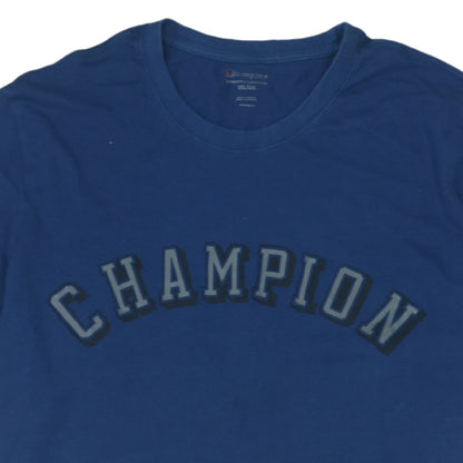 Champion Mens Blue XL Crew Neck Cotton T-Shirt