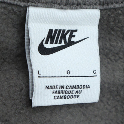 Nike Men’s Grey Logo Pullover Sweatshirt L Crew Neck Fleece