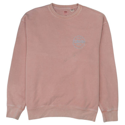 Levi's Mens Pink Relaxed Sweatshirt Crew Neck M Cotton Casual