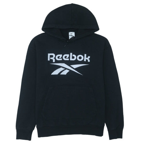 Reebok Men's Black Pullover Hoodie Size M Sports Fleece Sweatshirt