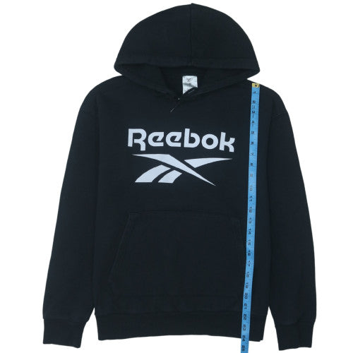 Reebok Men's Black Pullover Hoodie Size M Sports Fleece Sweatshirt