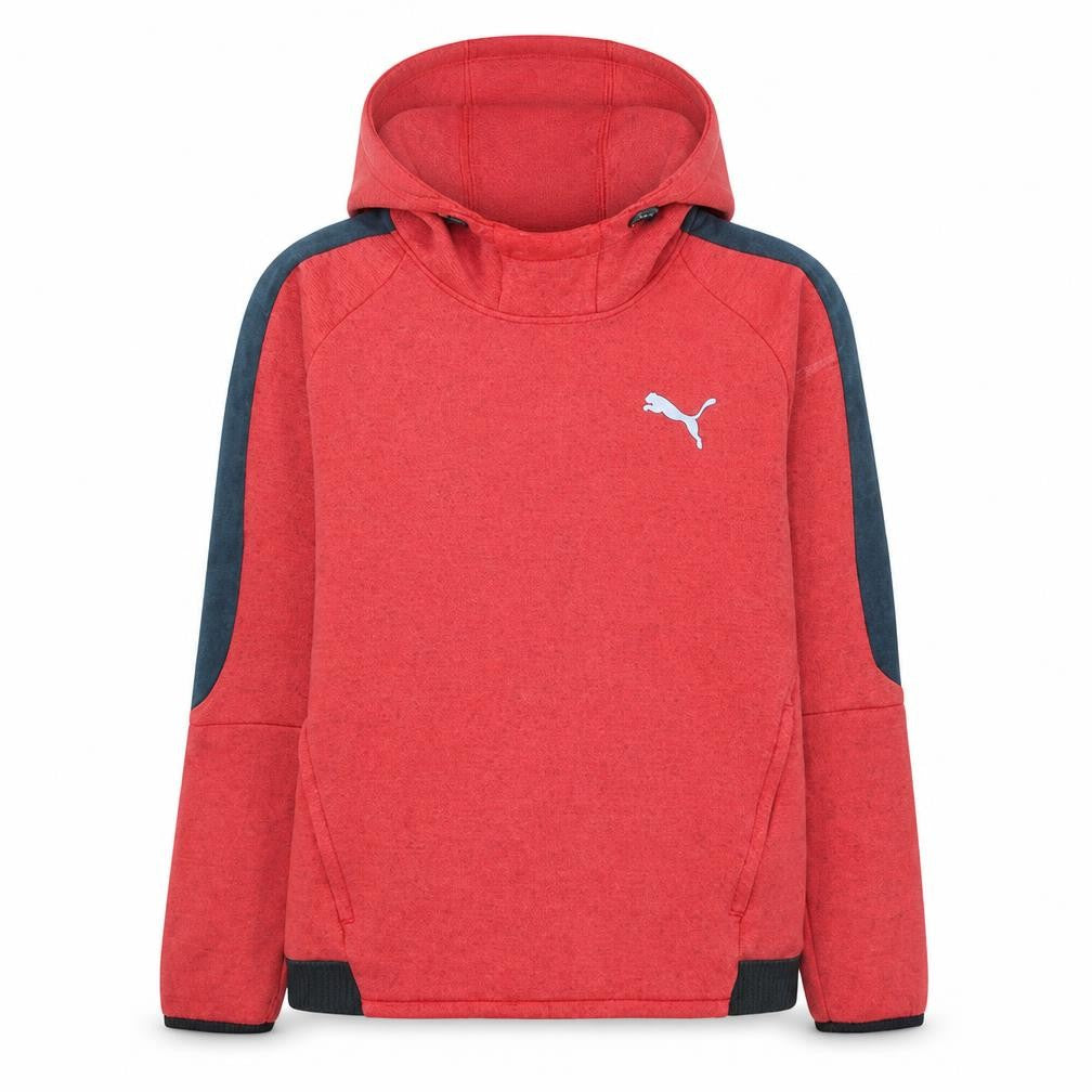 Puma Boys Red Hooded Pullover Sweatshirt Size M Cotton Blend