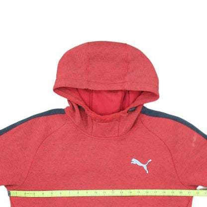 Puma Boys Red Hooded Pullover Sweatshirt Size M Cotton Blend