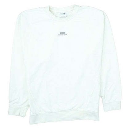 Puma Men's White Crew Neck Pullover Sweatshirt Size S Regular Fit