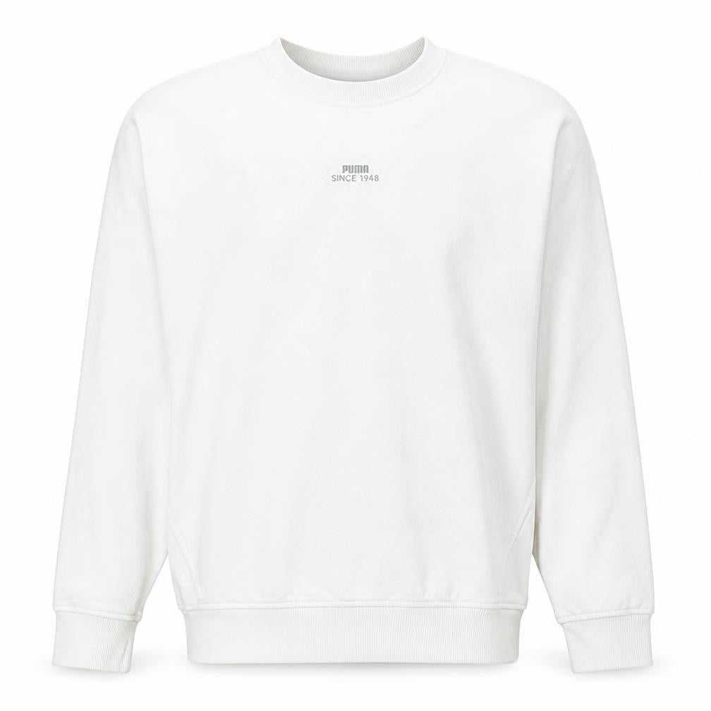 Puma Men's White Crew Neck Pullover Sweatshirt Size S Regular Fit