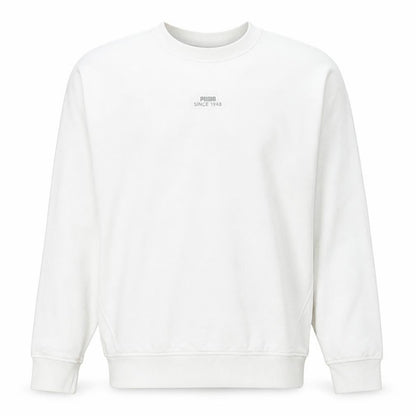 Puma Men's White Crew Neck Pullover Sweatshirt Size S Regular Fit