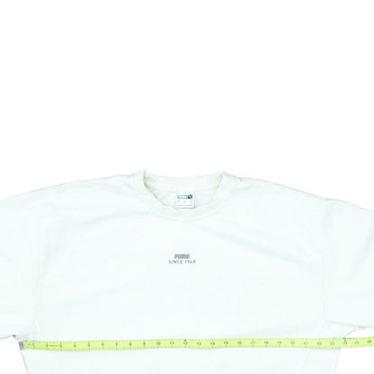 Puma Men's White Crew Neck Pullover Sweatshirt Size S Regular Fit