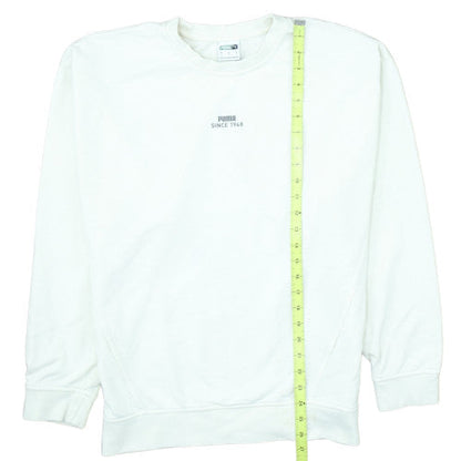Puma Men's White Crew Neck Pullover Sweatshirt Size S Regular Fit