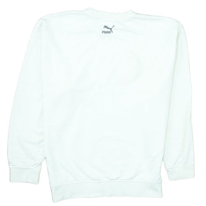 Puma Men's White Crew Neck Pullover Sweatshirt Size S Regular Fit
