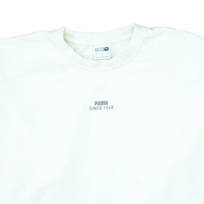 Puma Men's White Crew Neck Pullover Sweatshirt Size S Regular Fit