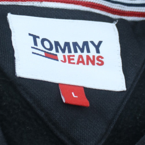 Tommy Jeans Men’s Black Pullover Hoodie L Regular Fleece Logo