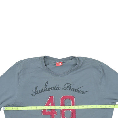 Puma Men's Grey Long Sleeve Graphic Crew Neck Cotton Top 2XL