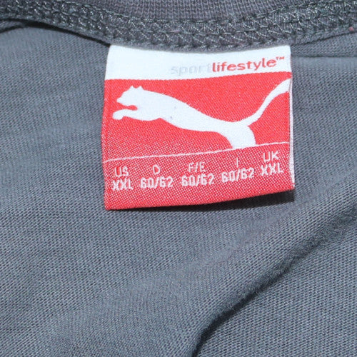 Puma Men's Grey Long Sleeve Graphic Crew Neck Cotton Top 2XL