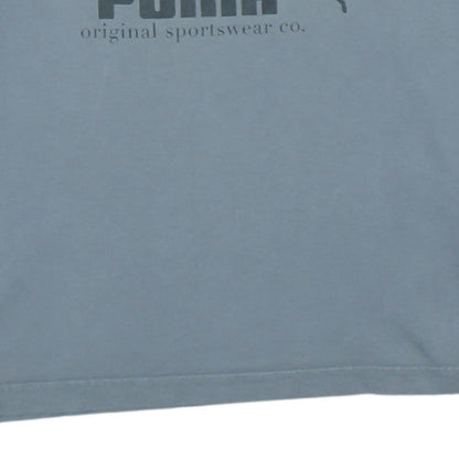 Puma Men's Grey Long Sleeve Graphic Crew Neck Cotton Top 2XL