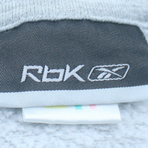 Reebok Girls Grey Track Jacket Size 10-11 Years Full Zip Activewear